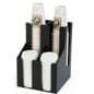 Cup & Lid Organizer, 4 Compartments, Tabletop or Wall Mount - Black