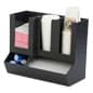 Cup, Lid & Condiment Organizer, 5 Compartments, Tabletop or Wall Mount - Black