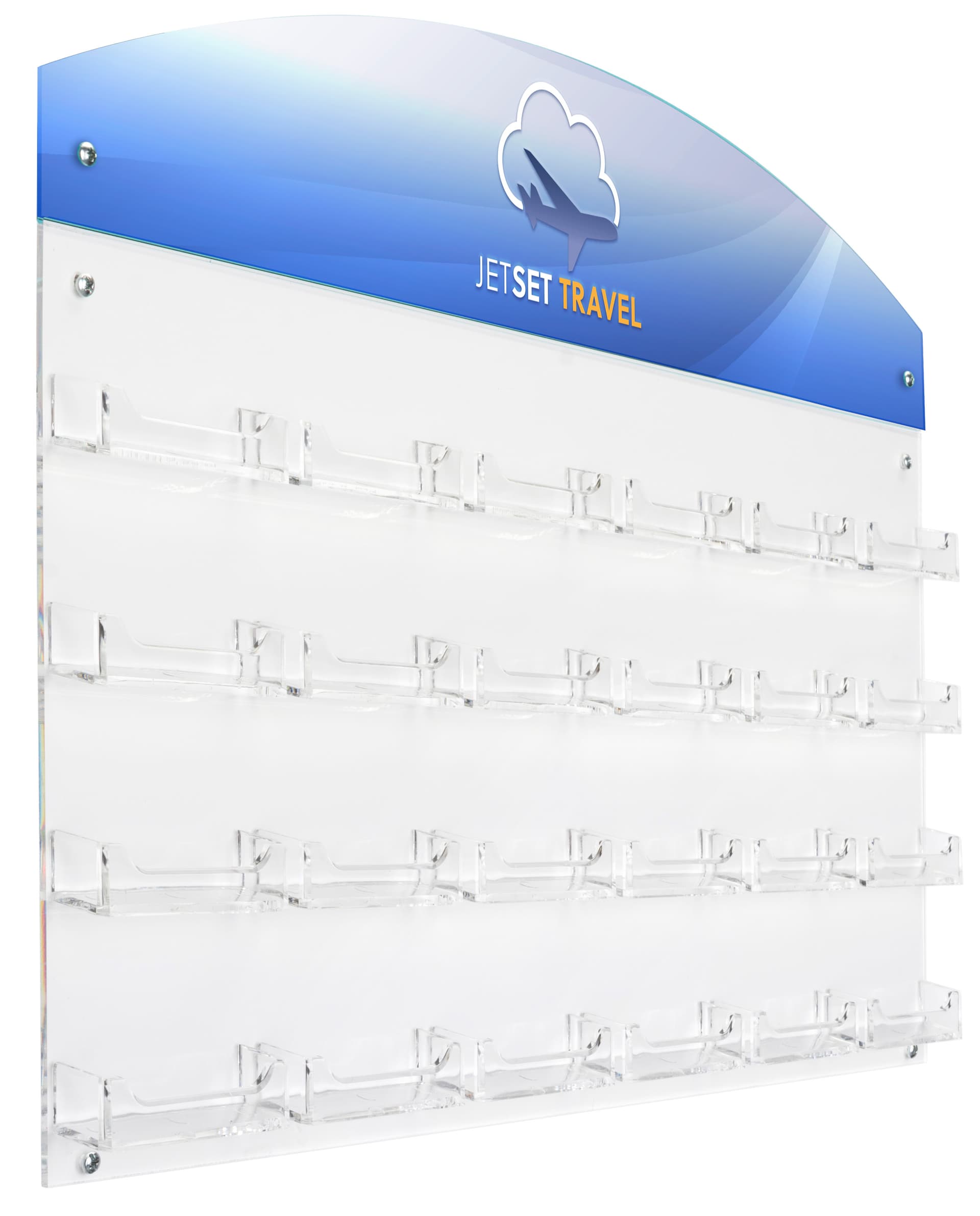 Business Card Rack with Custom Header, UV Printed