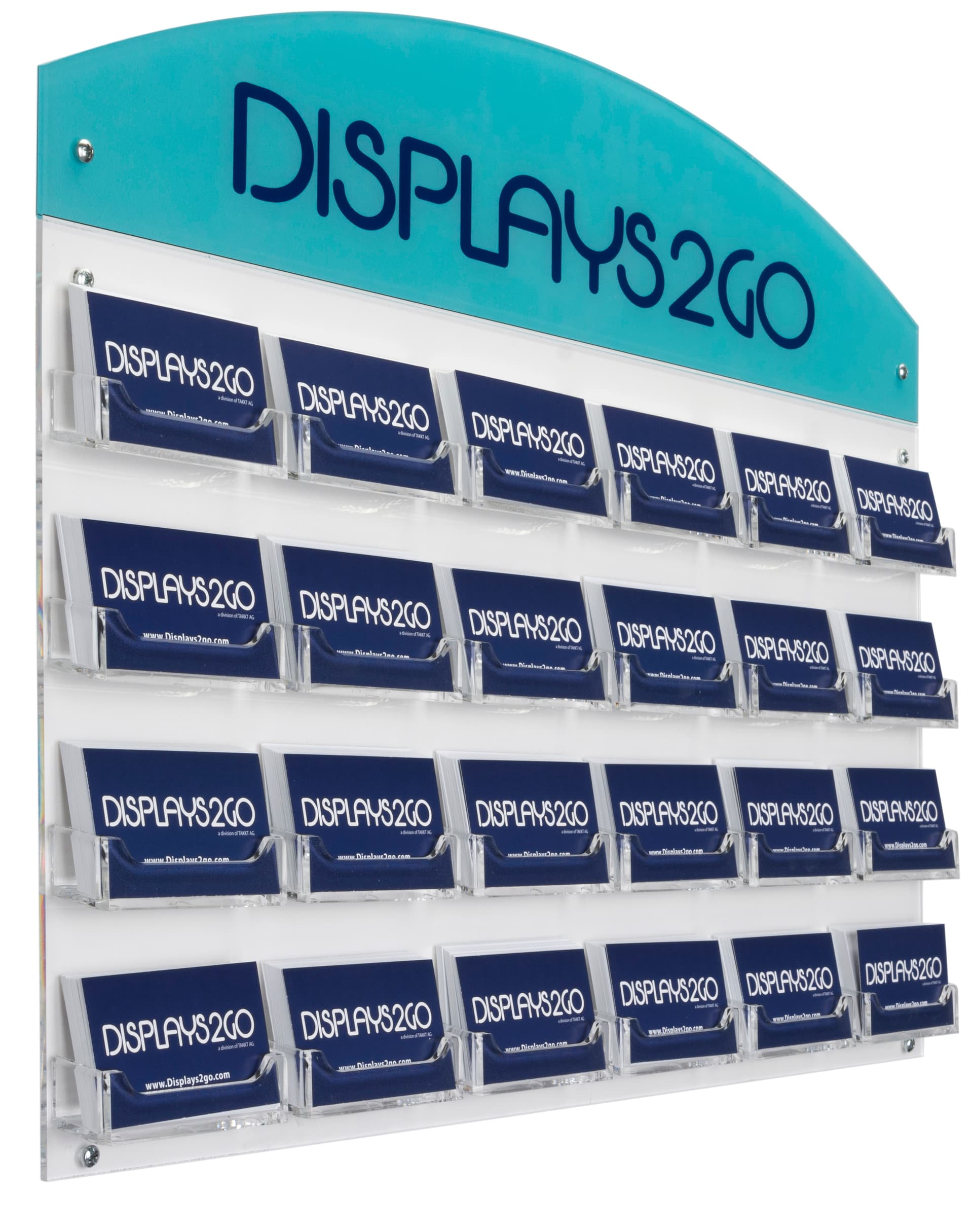 Clear Business Card Rack with Custom Header