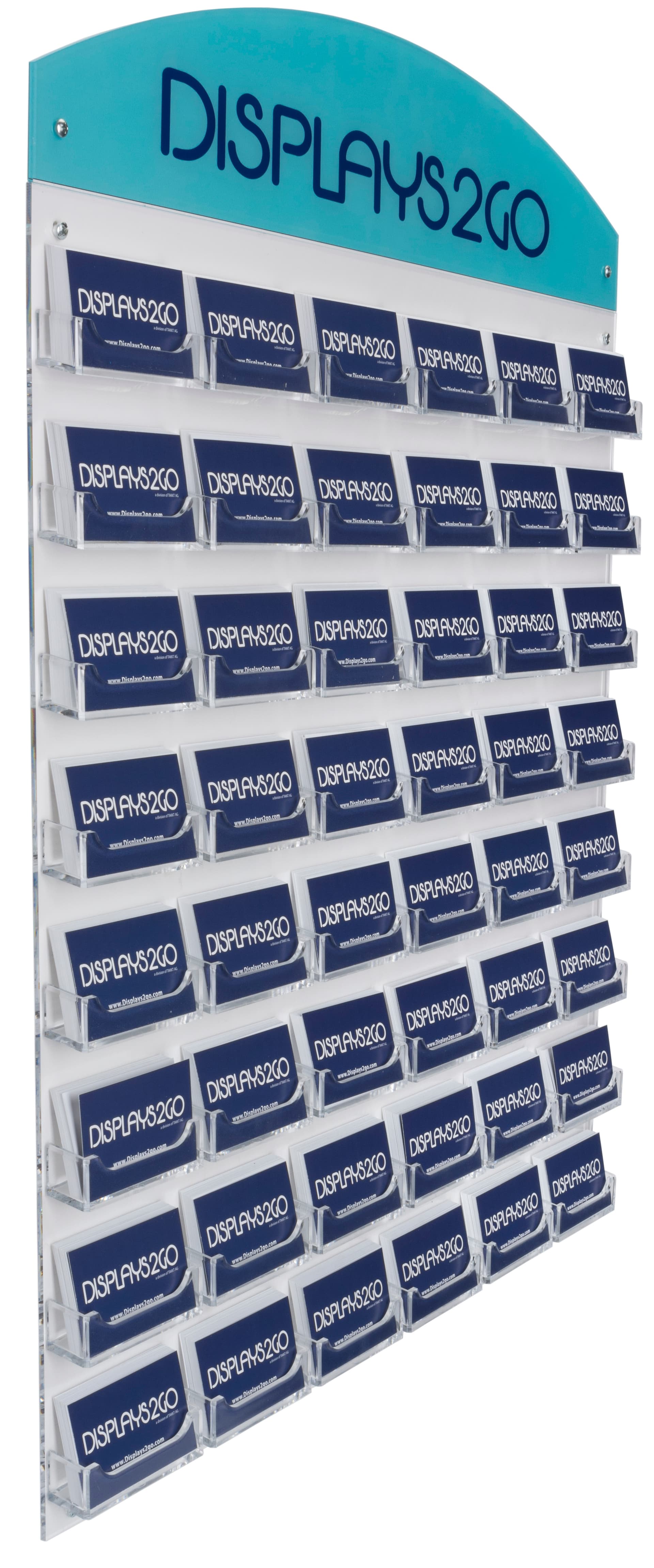 Business Card Wall Mount with Custom Header, Clear