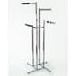 4-Way Clothing Rack w/ Straight Arm Faceout Hooks, Adjustable Height - Chrome