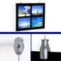 Ceiling Hanging Cable System, (2) Ceiling Mounts, (2) Clamps & (2) 16' Cables, Silver