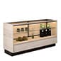 72" Wooden Display Showcase w/Locking Door, Adjustable Shelf and LED Lights