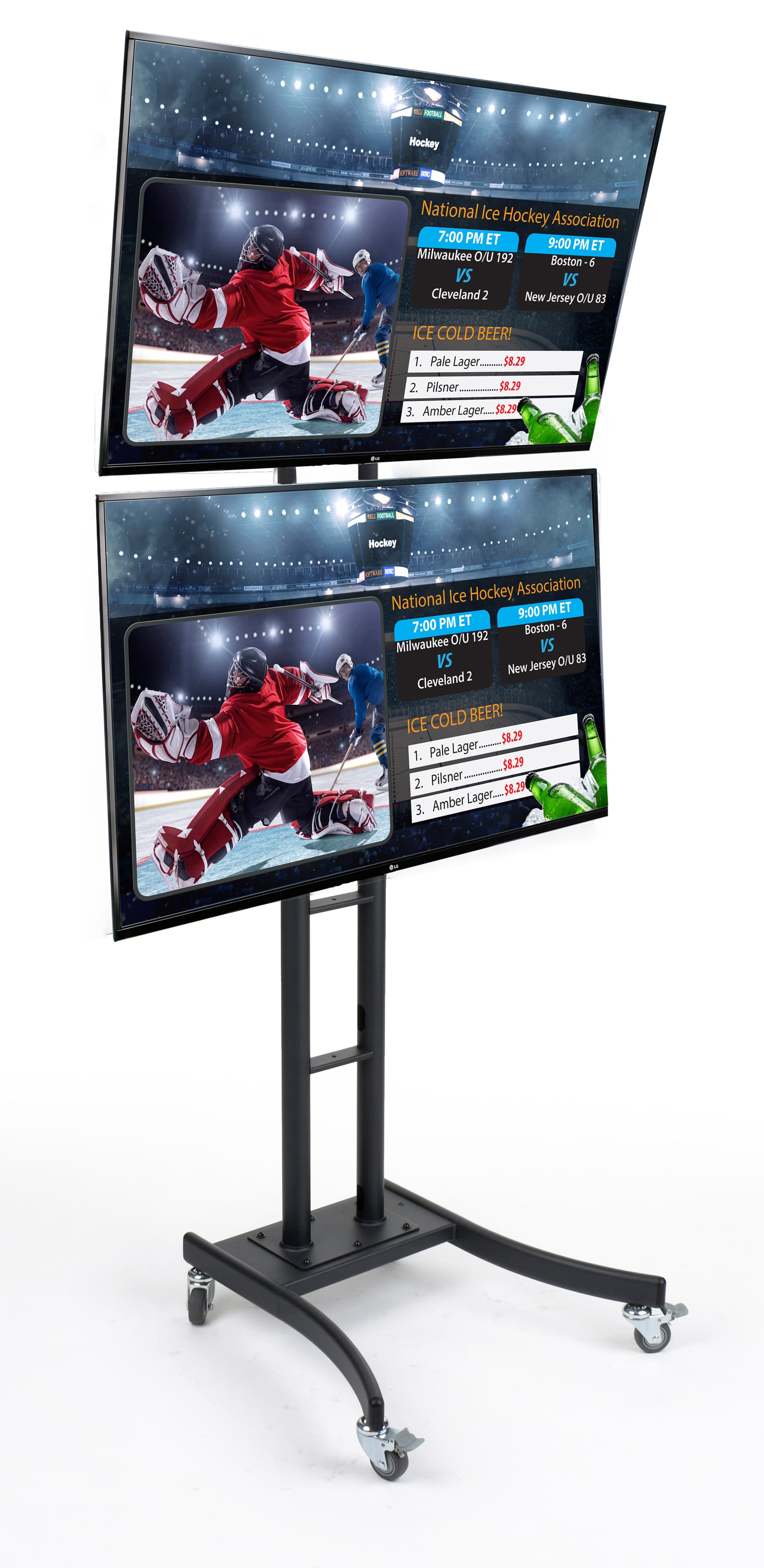 (2) 55" HDTVs Portable Digital Signage Boards