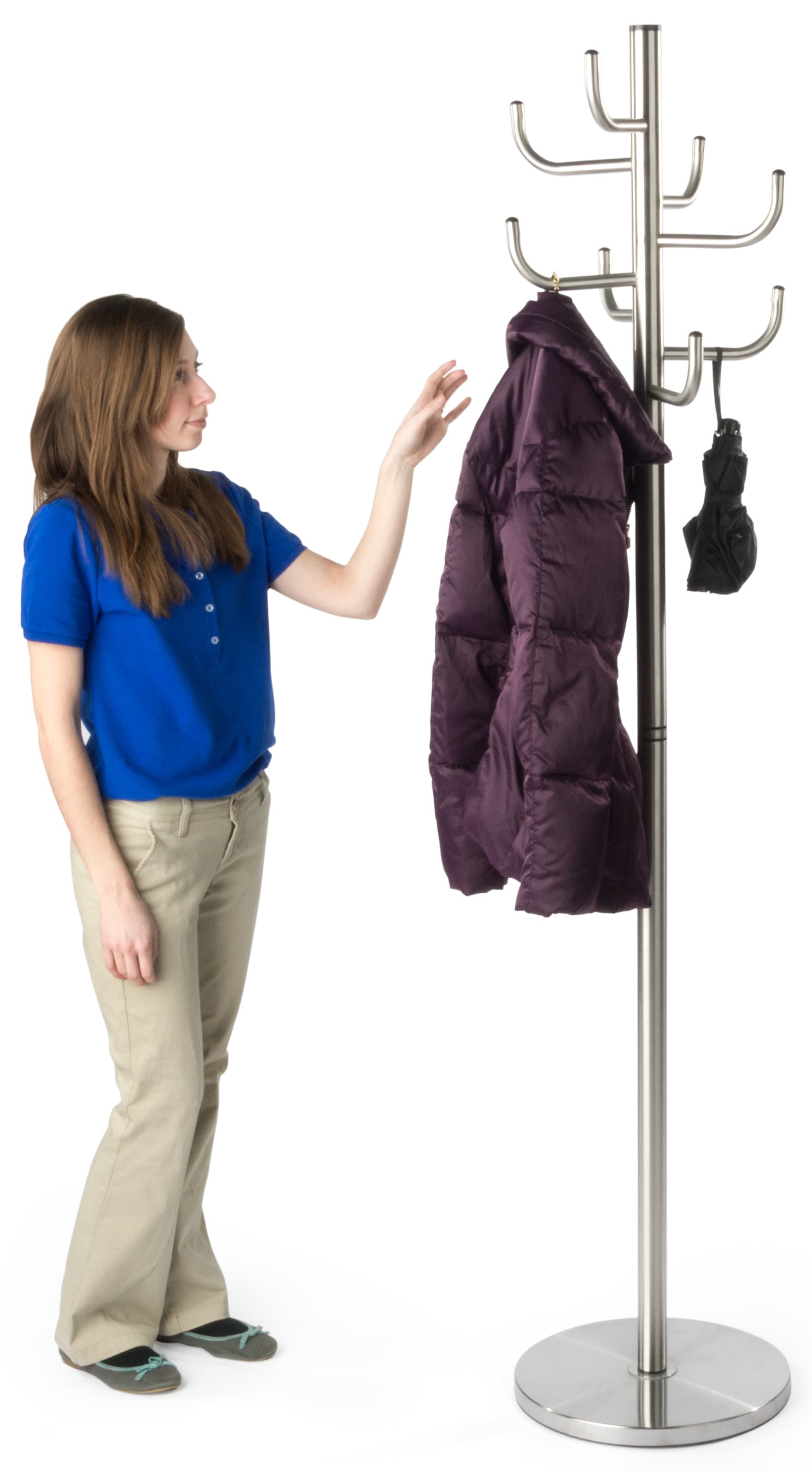 Weighted Stainless Steel Coat Rack