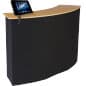 61"w Portable Counter with Clamp-on iPad Enclosure and Interior Shelves - Black