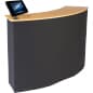 61"w Portable Counter with iPad Enclosure & Interior Shelves - Black