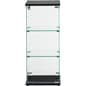 Countertop Display Case w/ Tempered Glass Shelves & Locking Door - Black