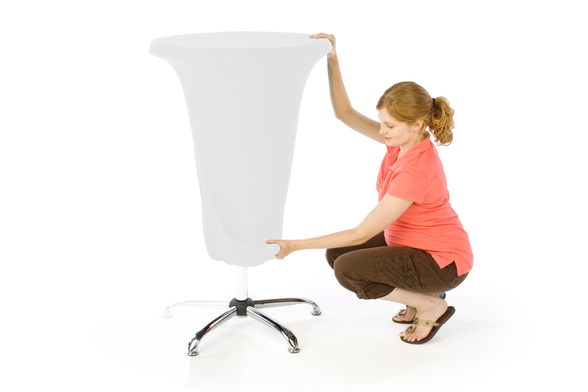 Stretch Fit White Tablecloth for FOLDR2646