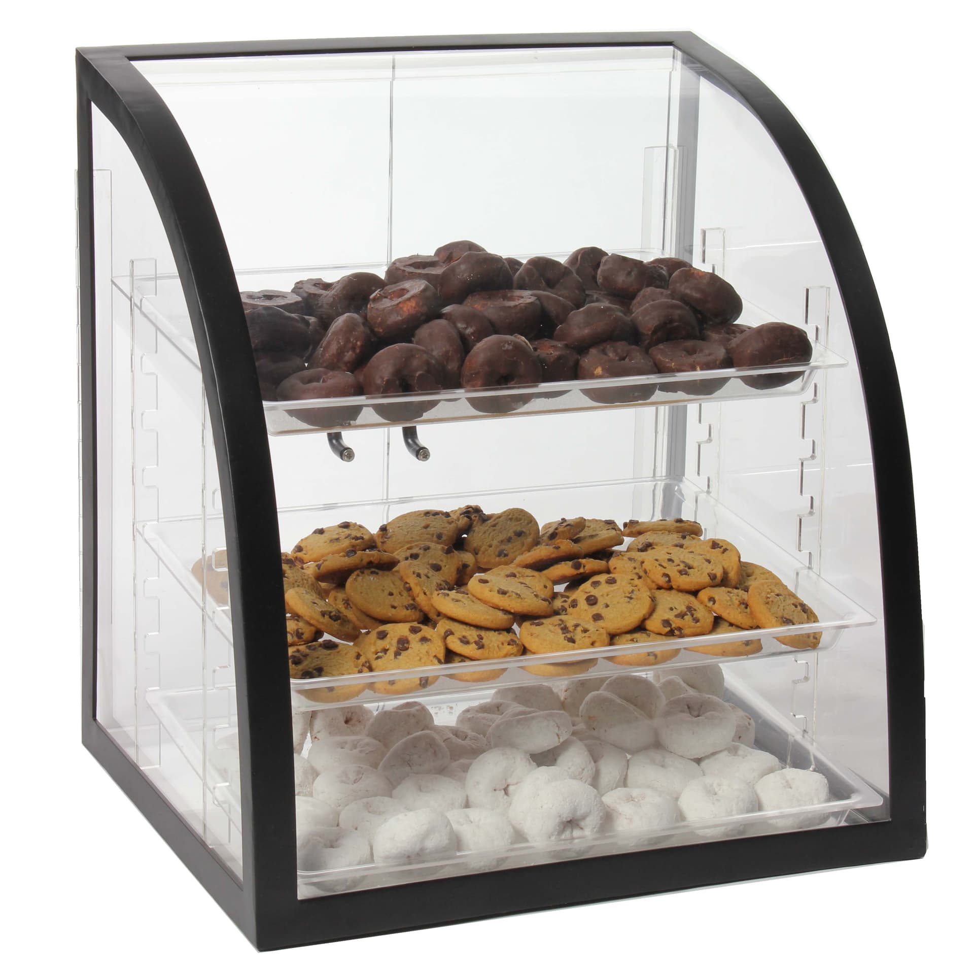 Acrylic Bakery Display | (3) Removable Trays & Black Metal Frame ...
