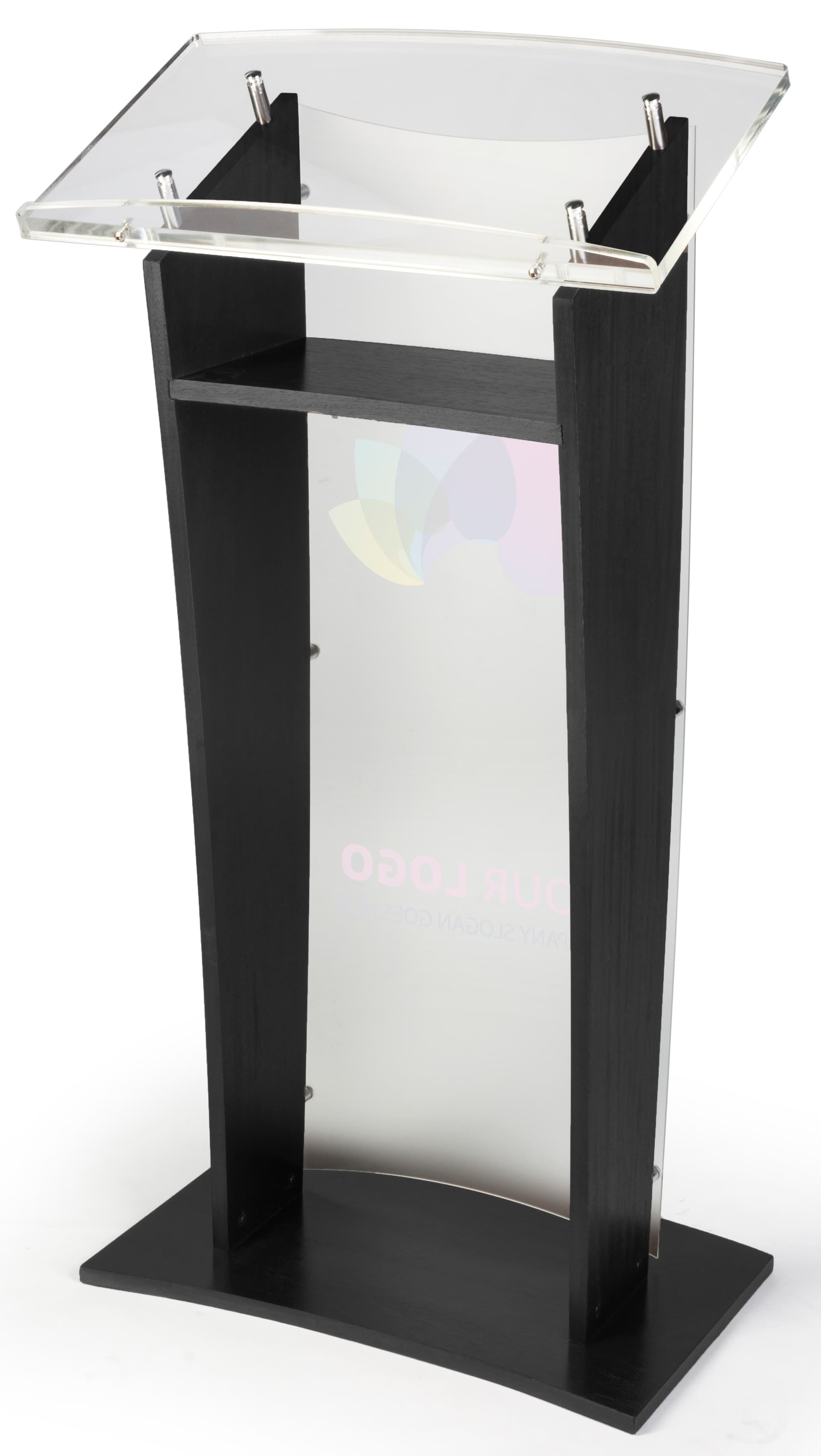 Printed Public Speaking Stand with Interior Shelf