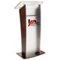 Wood Podium w/ Acrylic Front Panel, Custom Printed Graphics - Multiple Colors 