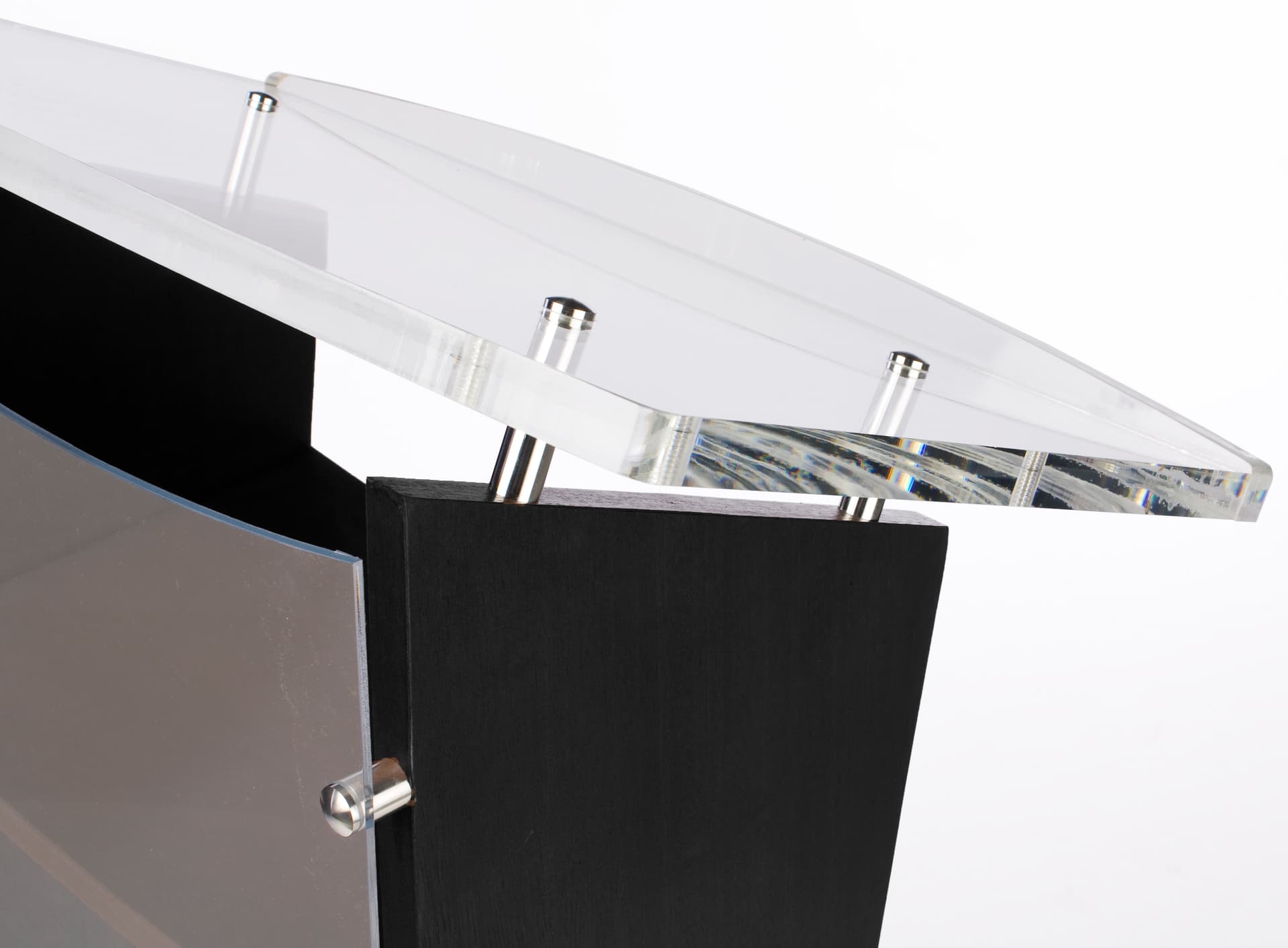 Frosted Acrylic Public Speaking Stand with Black Finish