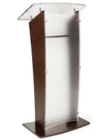 Frosted Acrylic and Wood Podium is Elegant Elegant Frosted Acrylic and Wood Podium