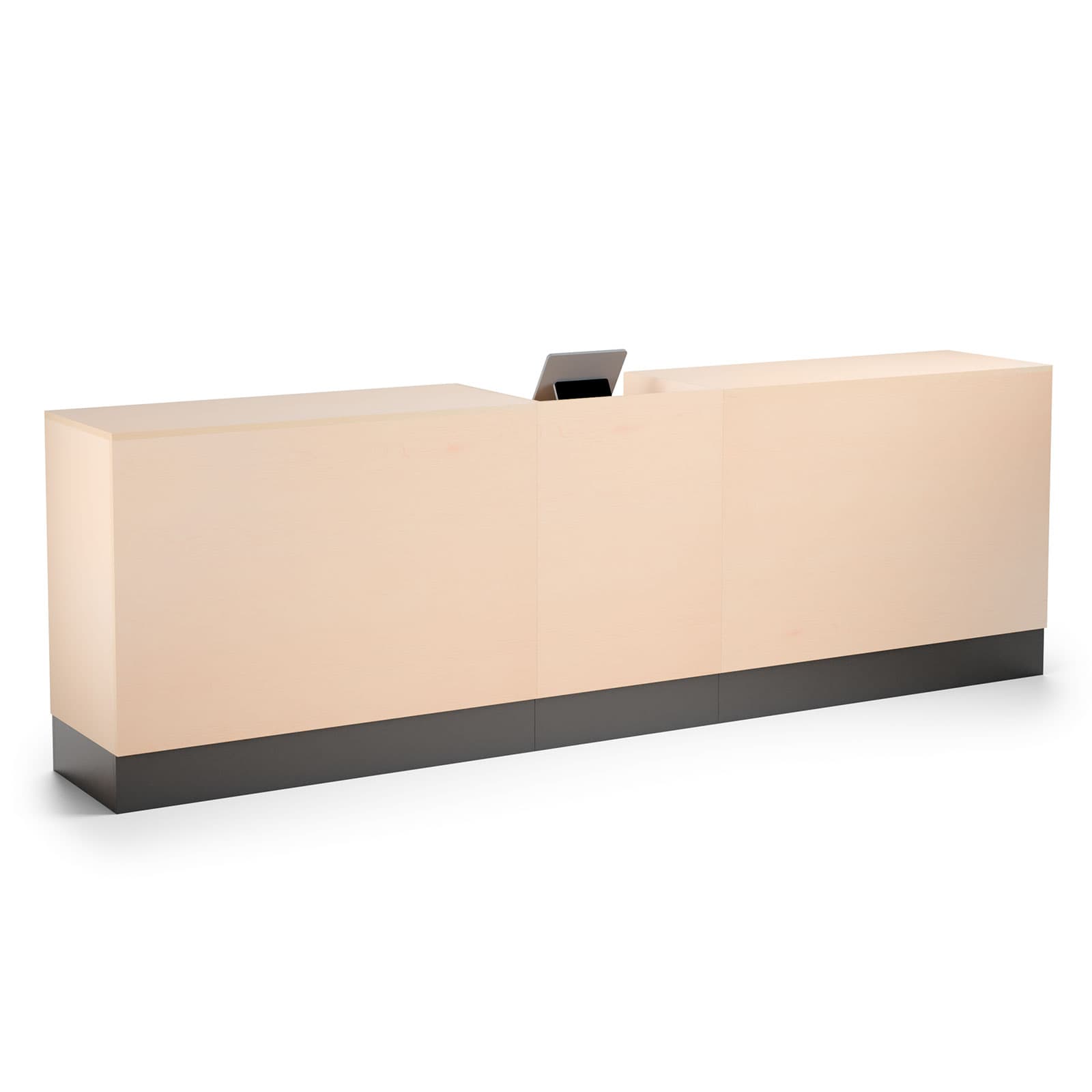 3-piece cash wrap offers a clean front-facing service counter setup