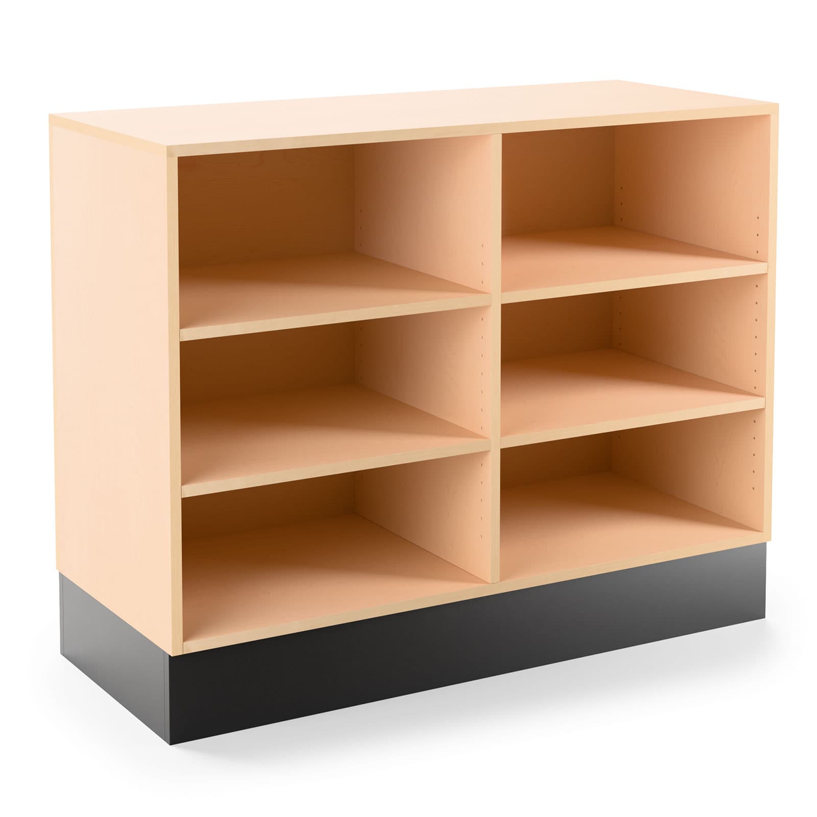 Flat top sales counter with open storage offers 4 feet of countertop space