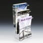 3-Tiered Metal Wire Magazine Holder, 8.5”w, Tabletop, 3 Pockets - Gray