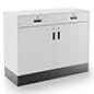 48" Sales Counter, Flat Tabletop, Rear Drawers and Storage, Lockable
