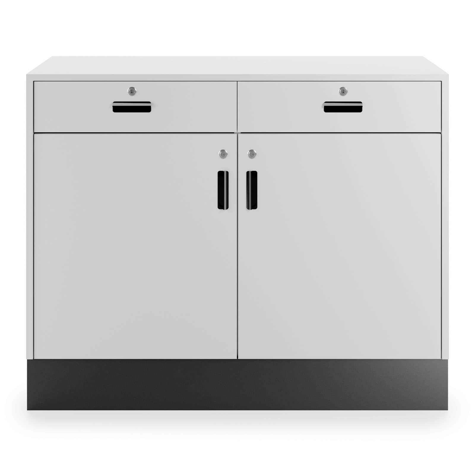 Flat top sales counter with lockable storage for all your store's important items or materials