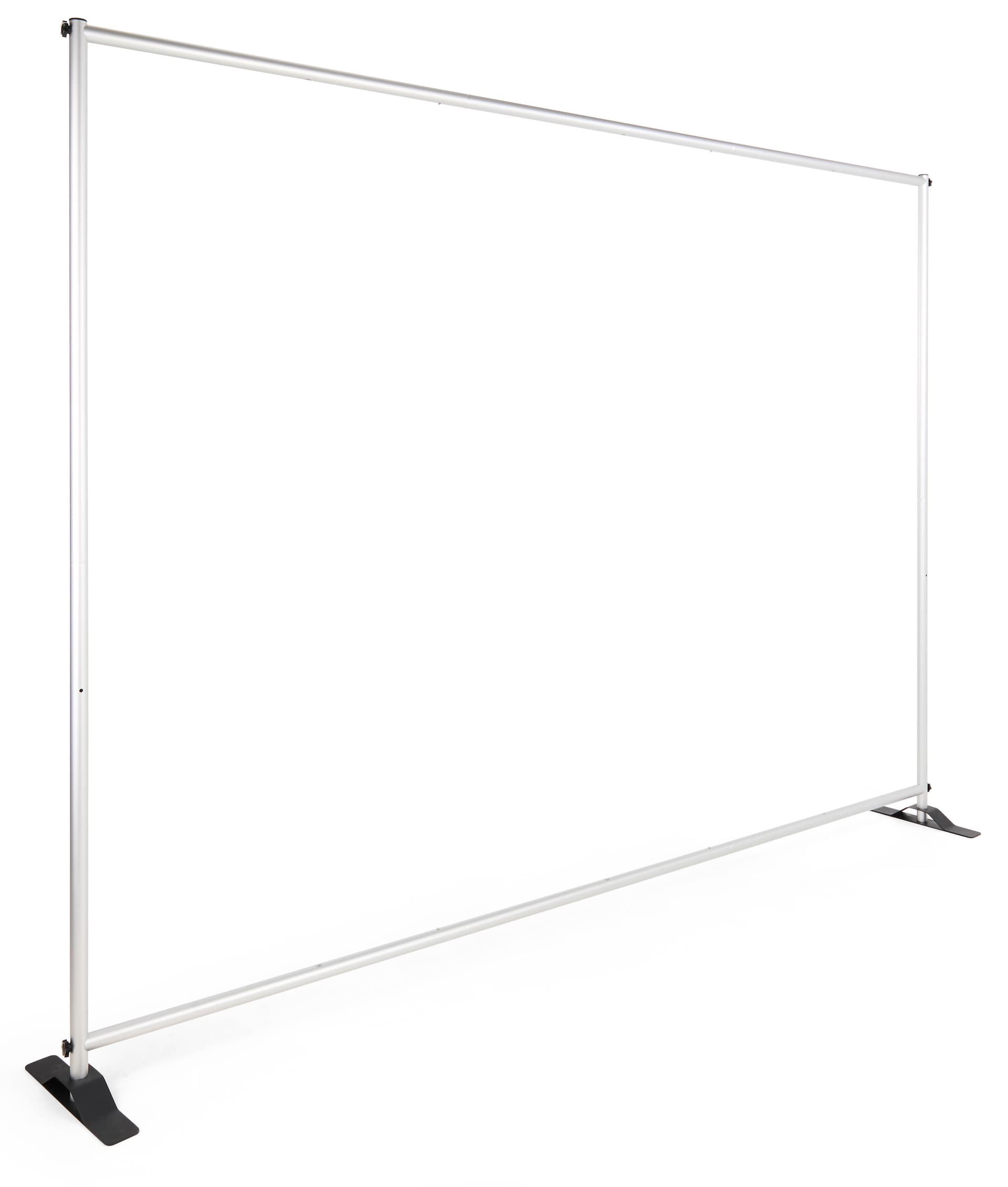 Back drop banner with numbered assembly frame 