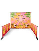 Backdrop banner with silver aluminum frame 