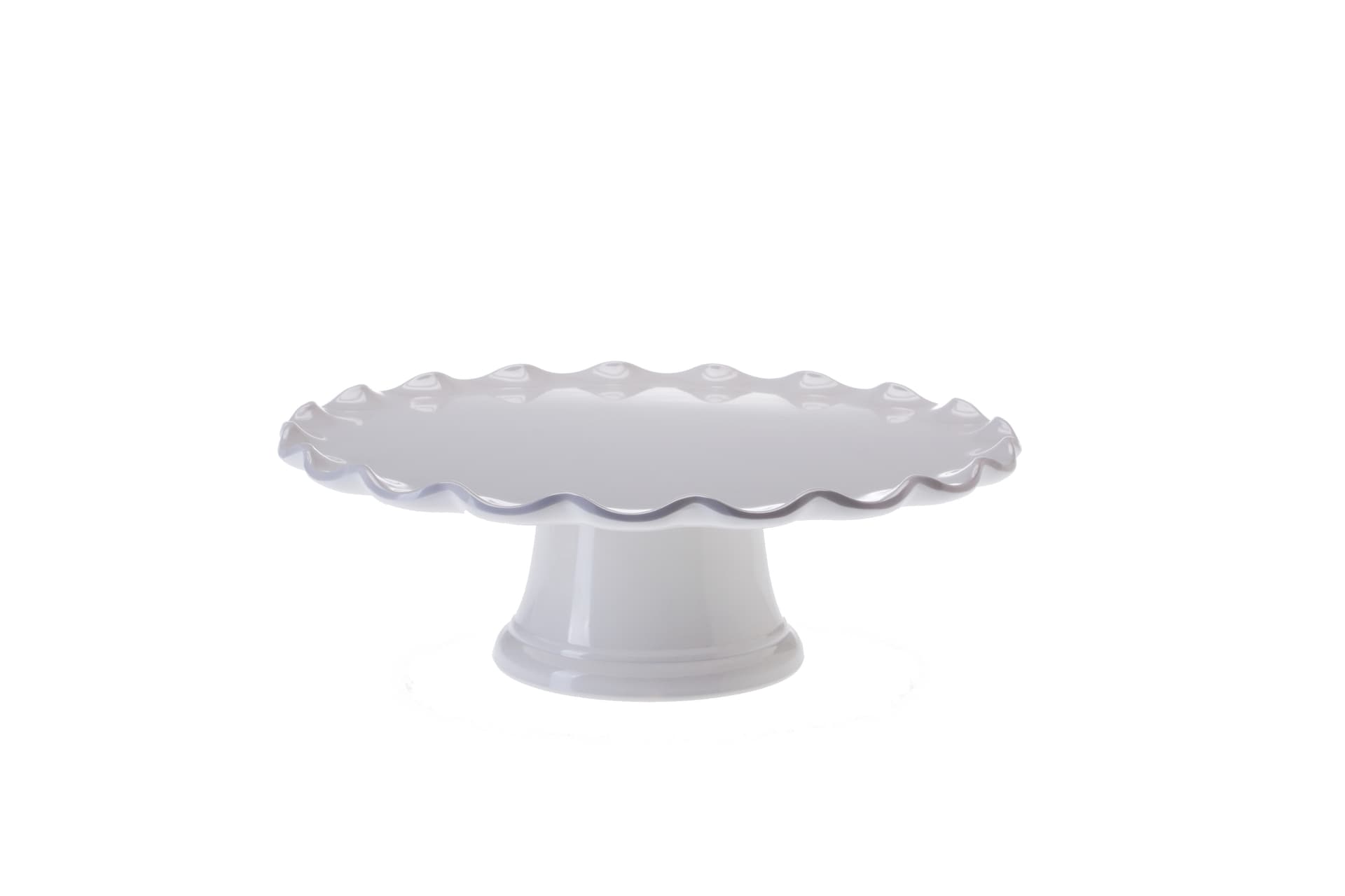 13” White Cake Stand with Dome