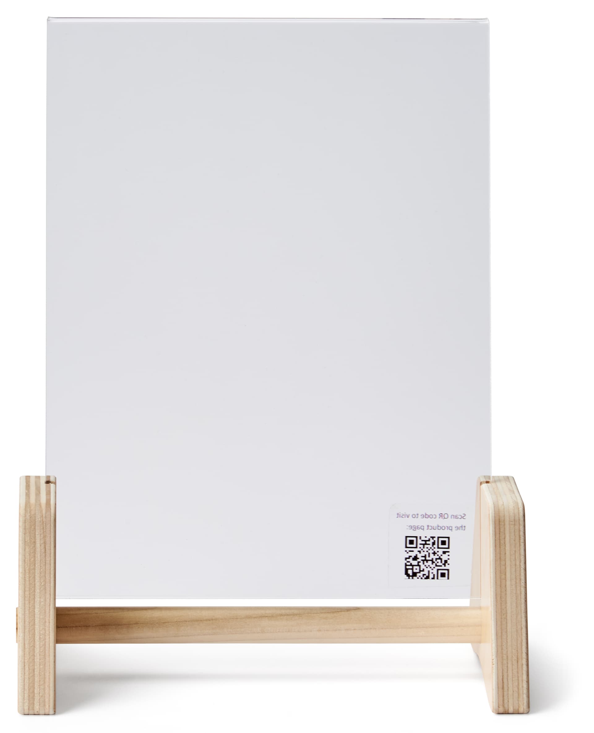 Wooden countertop sign holder with bottom insert loading style 