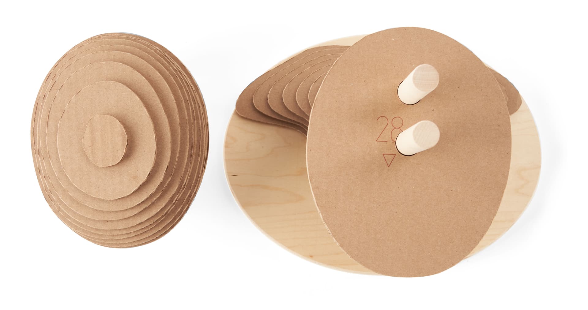 Cardboard mannequin head with numbering system 