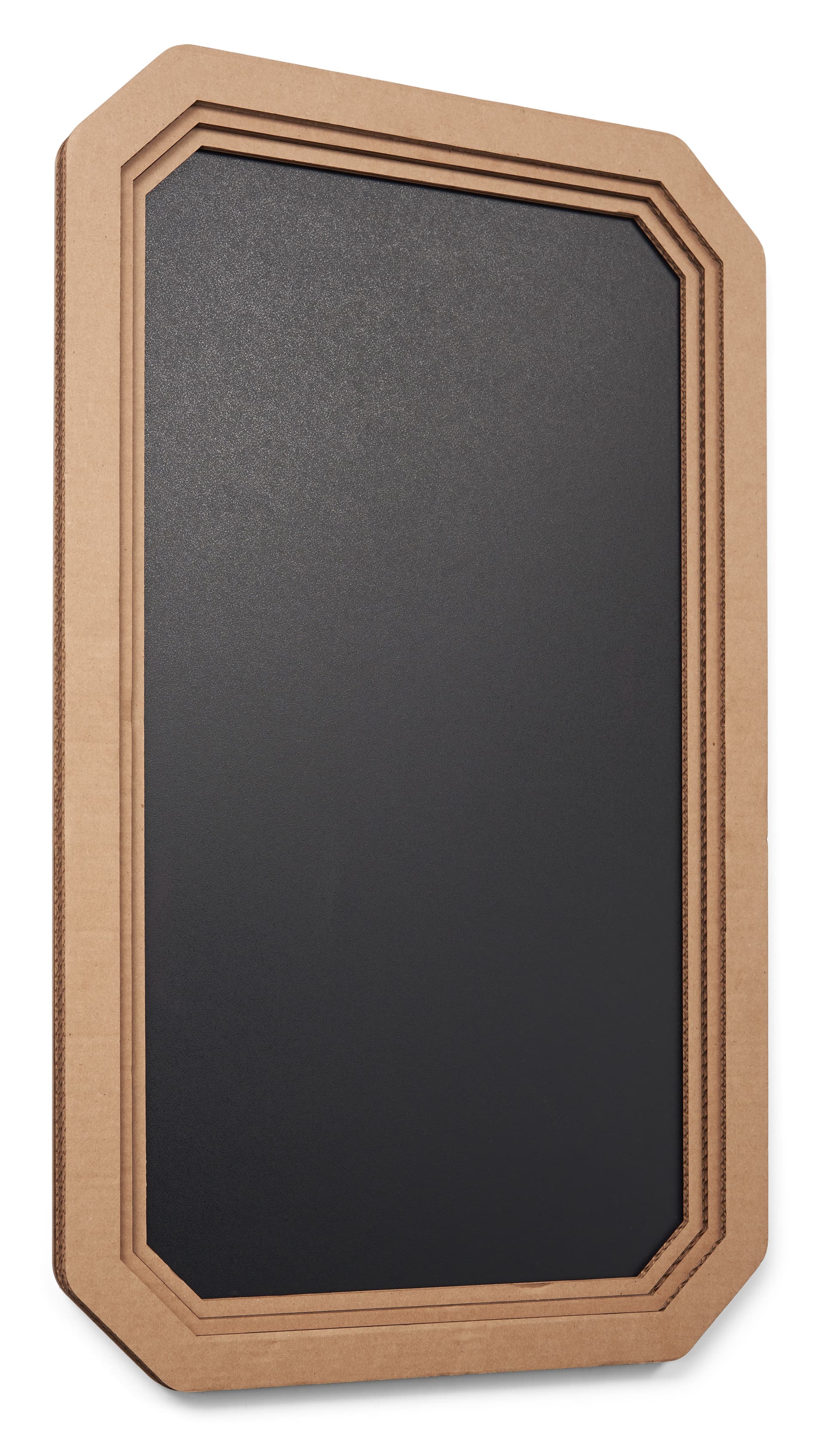 Small framed chalkboard sign with eco-friendly corrugated cardboard construction