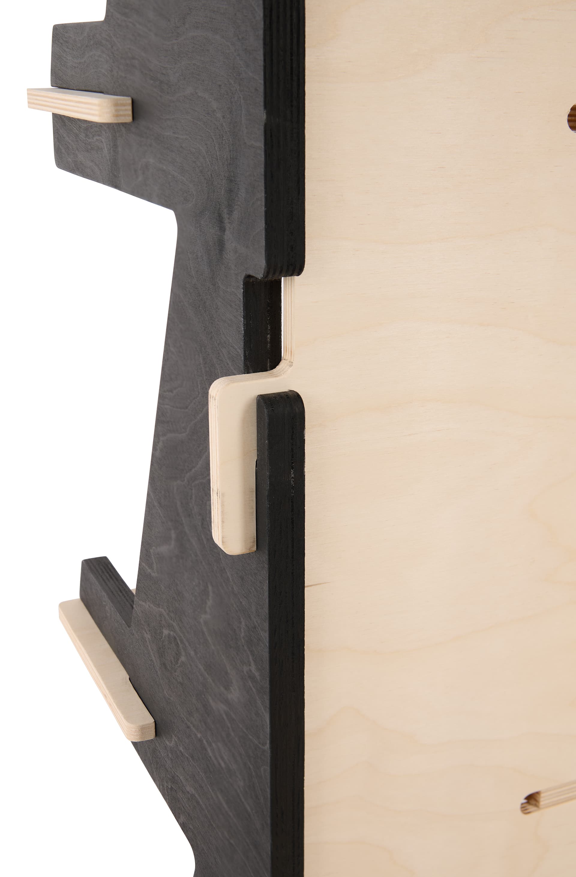 Clothing rack with shelves with interlocking joinery assembly