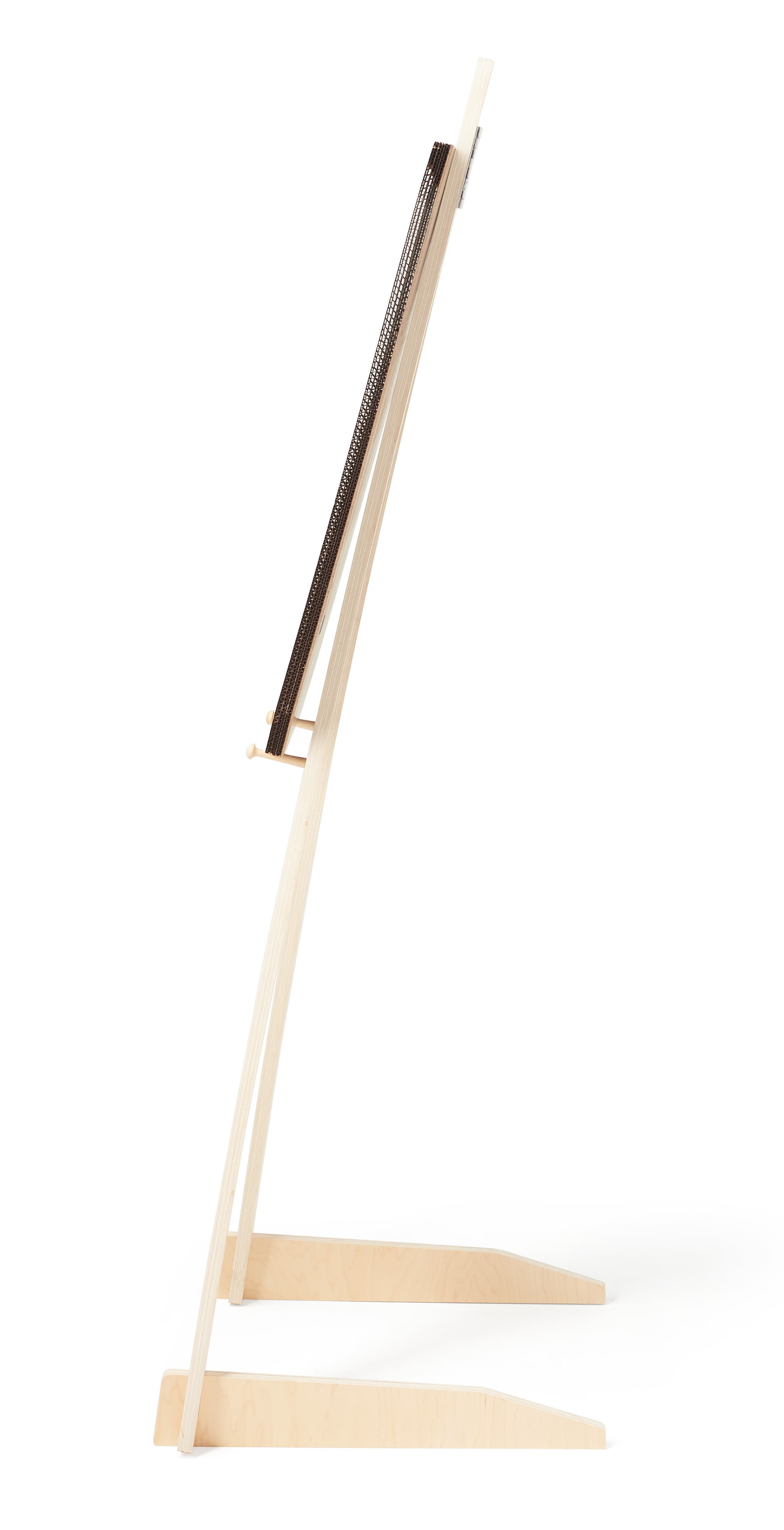 Folding display easel with eco-friendly natural wood laminate