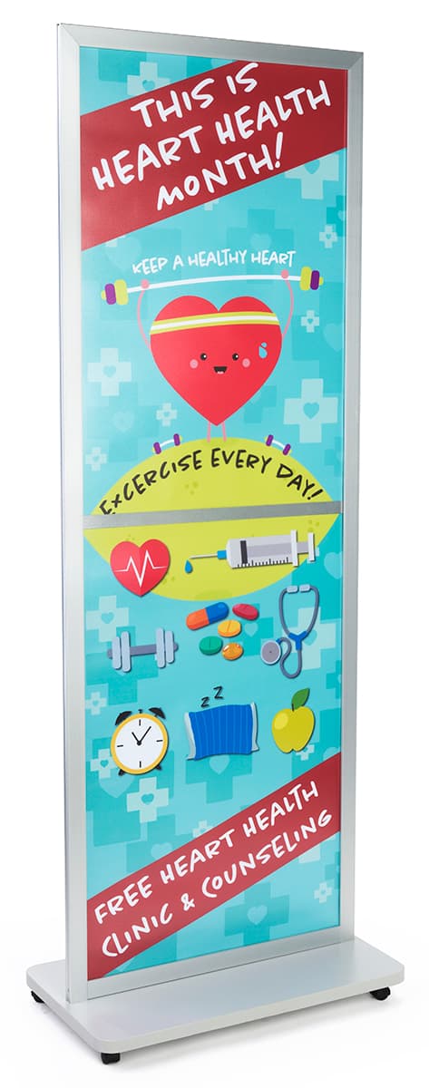 24" x 36" fixed-width 2-sided portable poster stand 