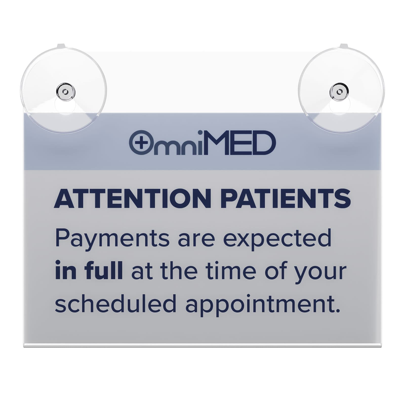 Glass mount sign holder is ideal for doctor offices