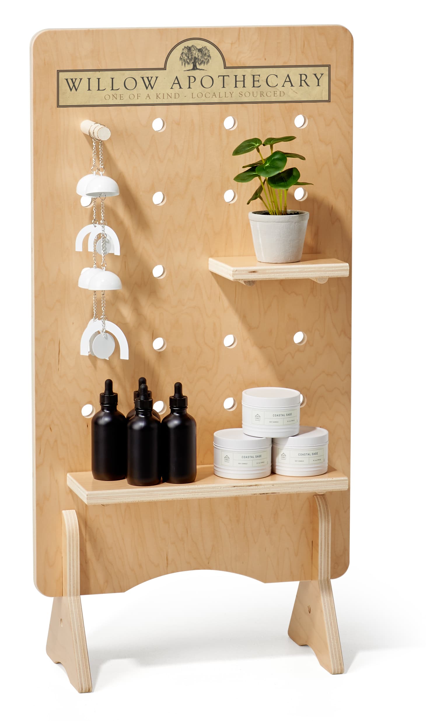 Pegboard retail display with premium UV printing 