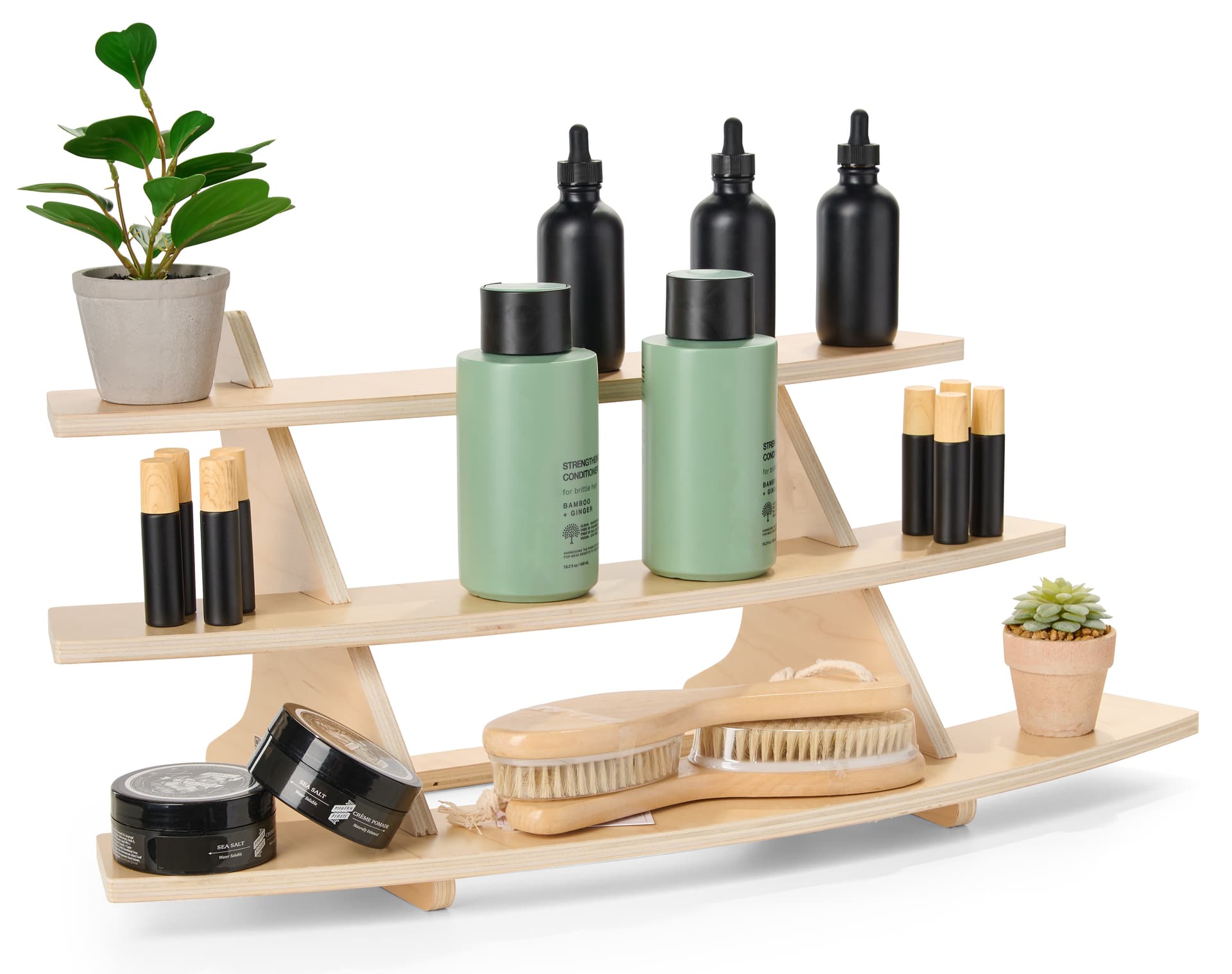 3 tier display stand with a height of 11 inches