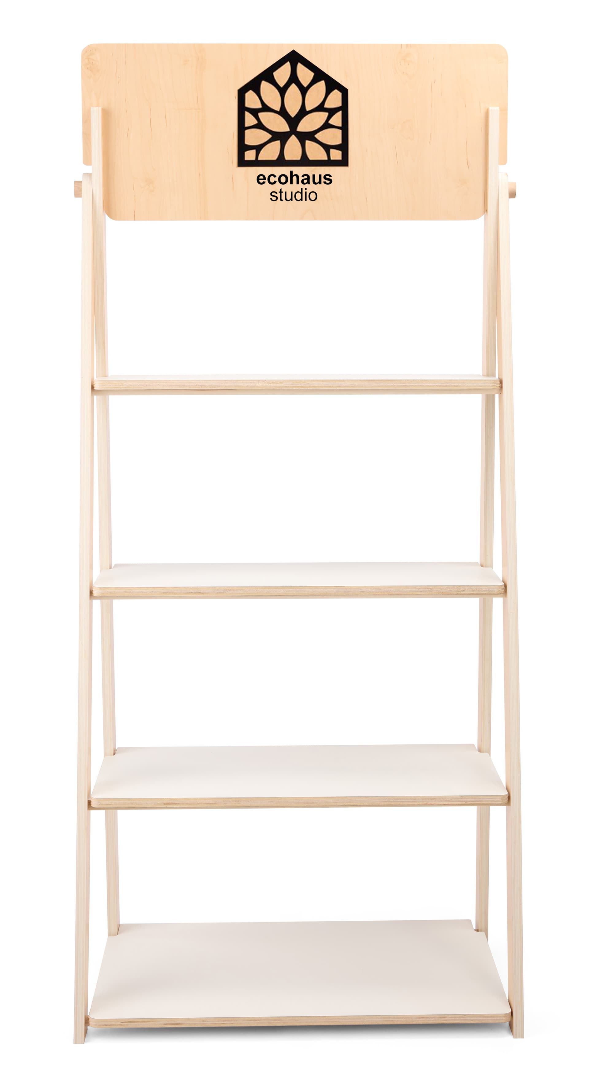 Wooden Ladder Shelves with 4-Tier Feature 