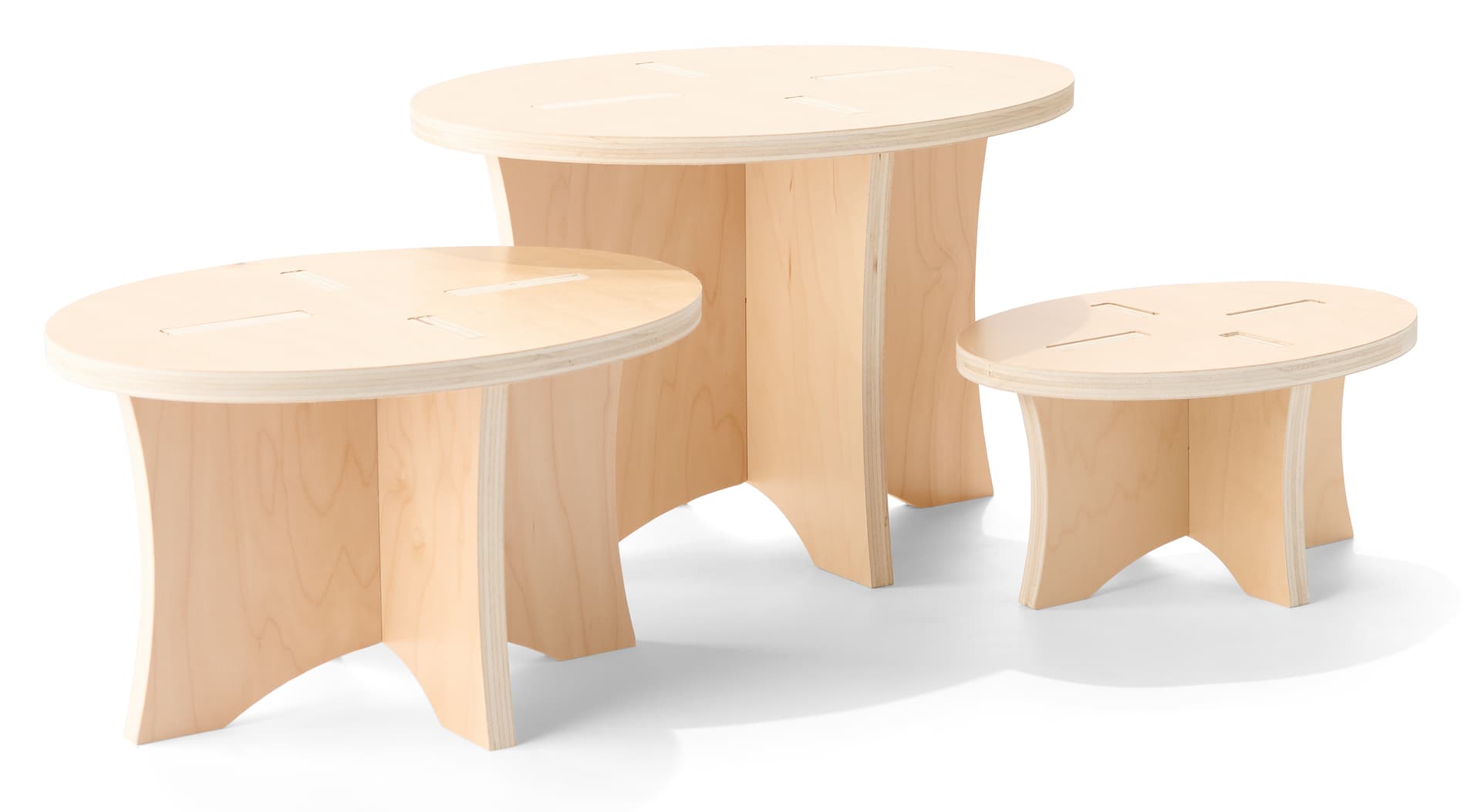 Wood display risers with medium riser height of 6.5 inches