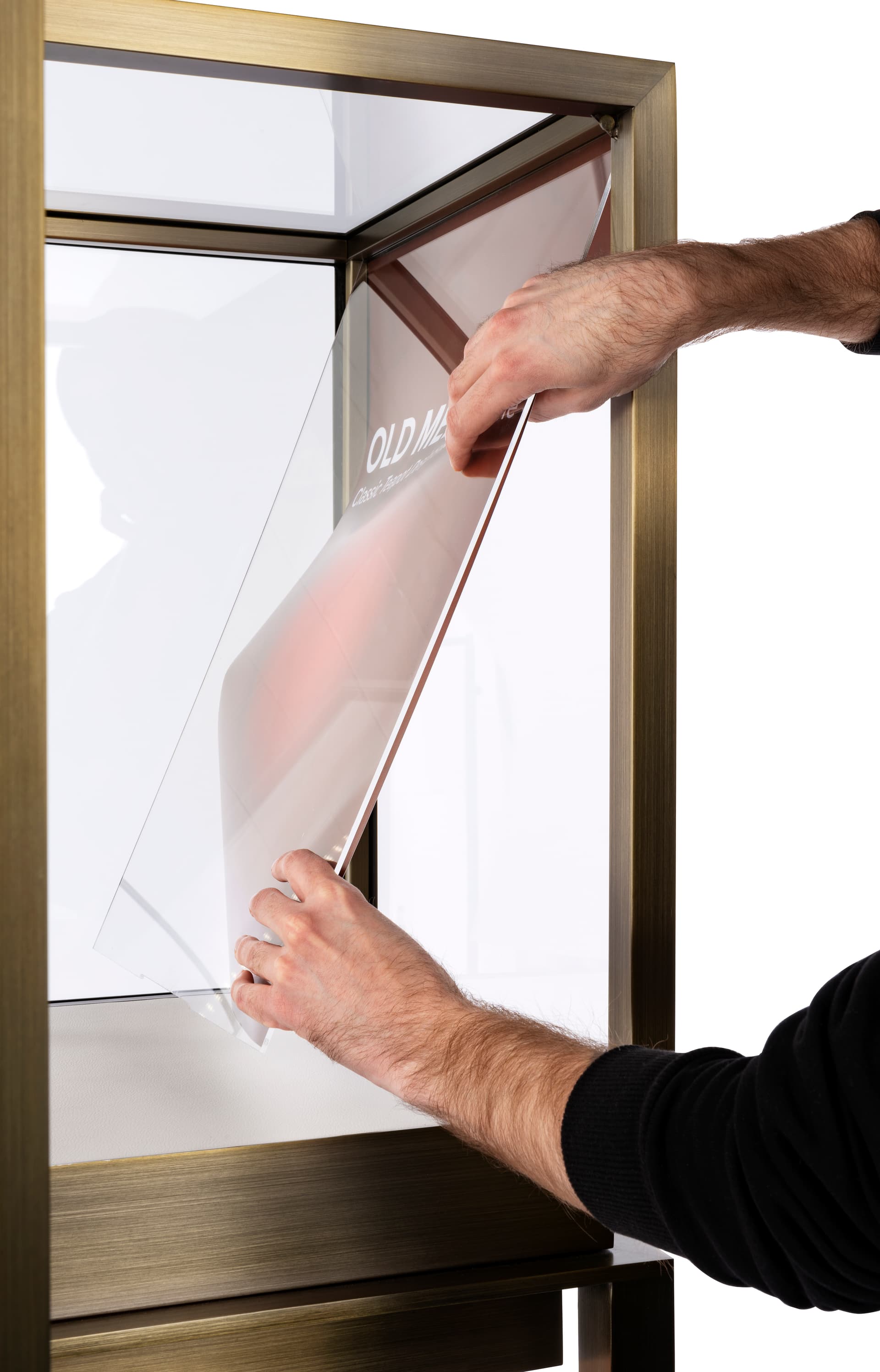Securely installed custom backer sign for DC1824SGSS