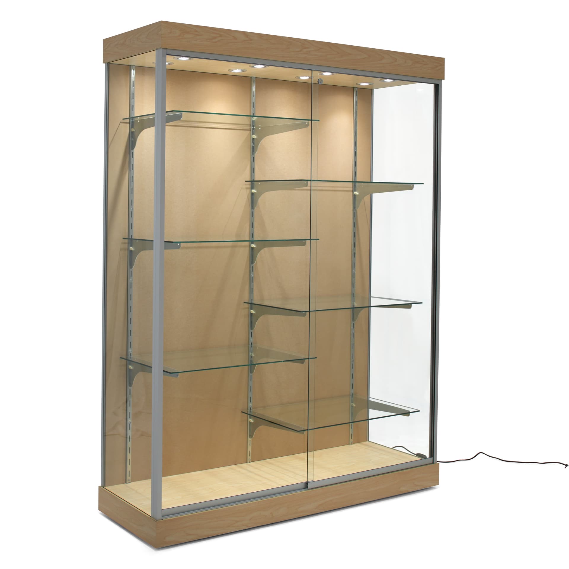 LED glass display cabinet with tempered glass