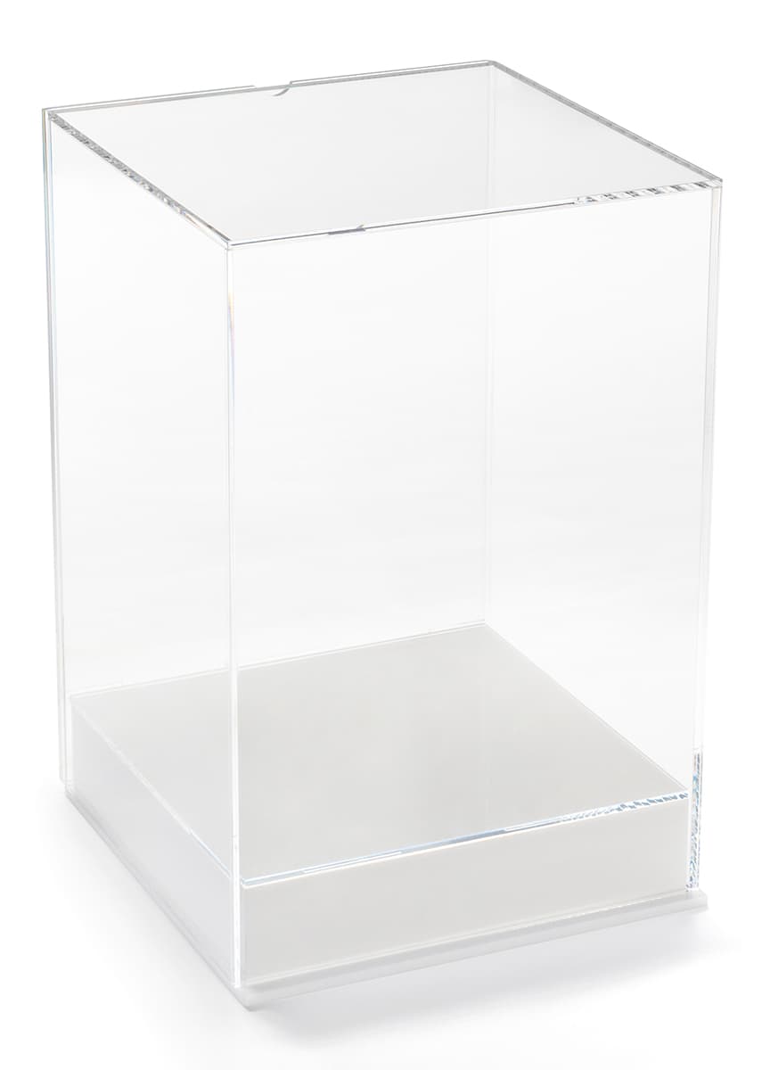 Full view tabletop acrylic display box with label