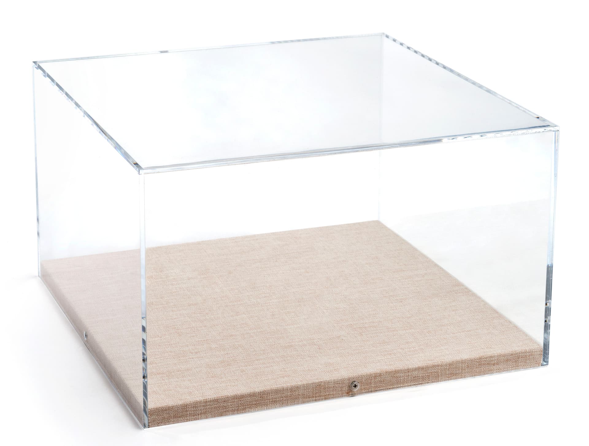 Presentation-Quality Tabletop Display with Neutral Linen Base
