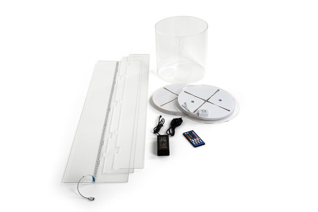 Round Pedestal Display Case | Multicolored LED Illumination | Displays2Go