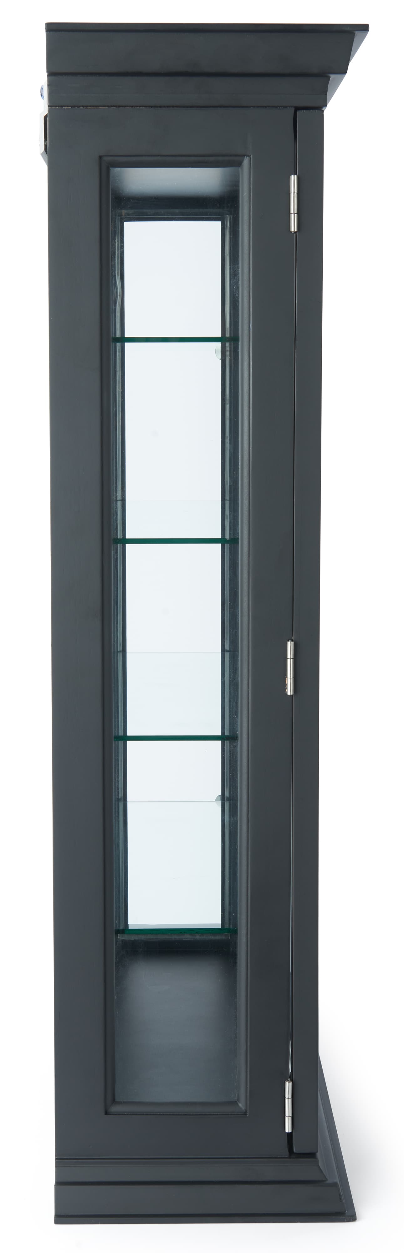 Wood curio cabinet can be a countertop unit