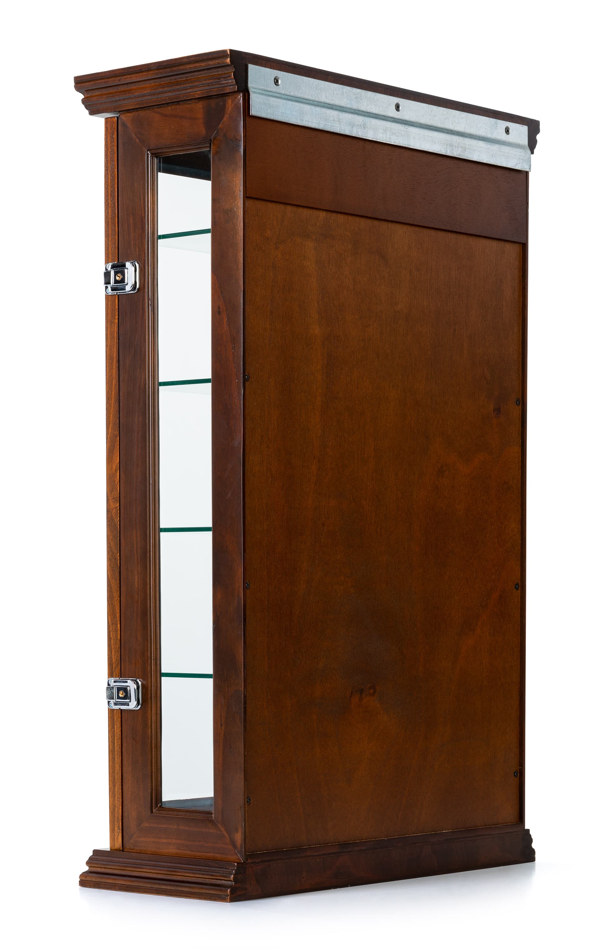 Dark Cherry Curio Cabinet | 4 Adjustable Glass Shelves | Displays2Go