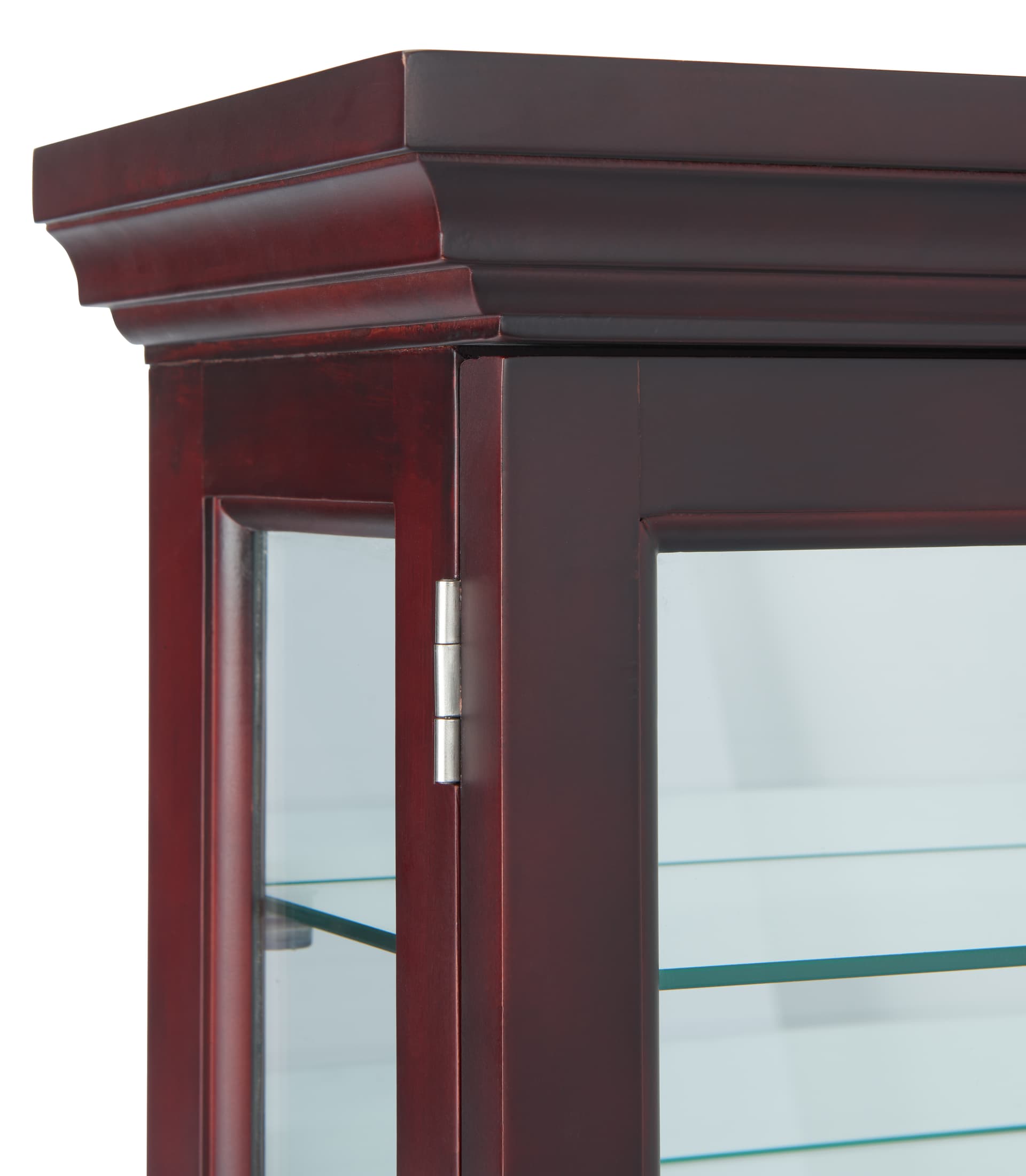 Mirrored curio cabinet with a front open door 