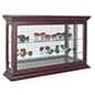34" Countertop/Wall Mount Display Case, Adjustable Shelves, Locking - Mahogany