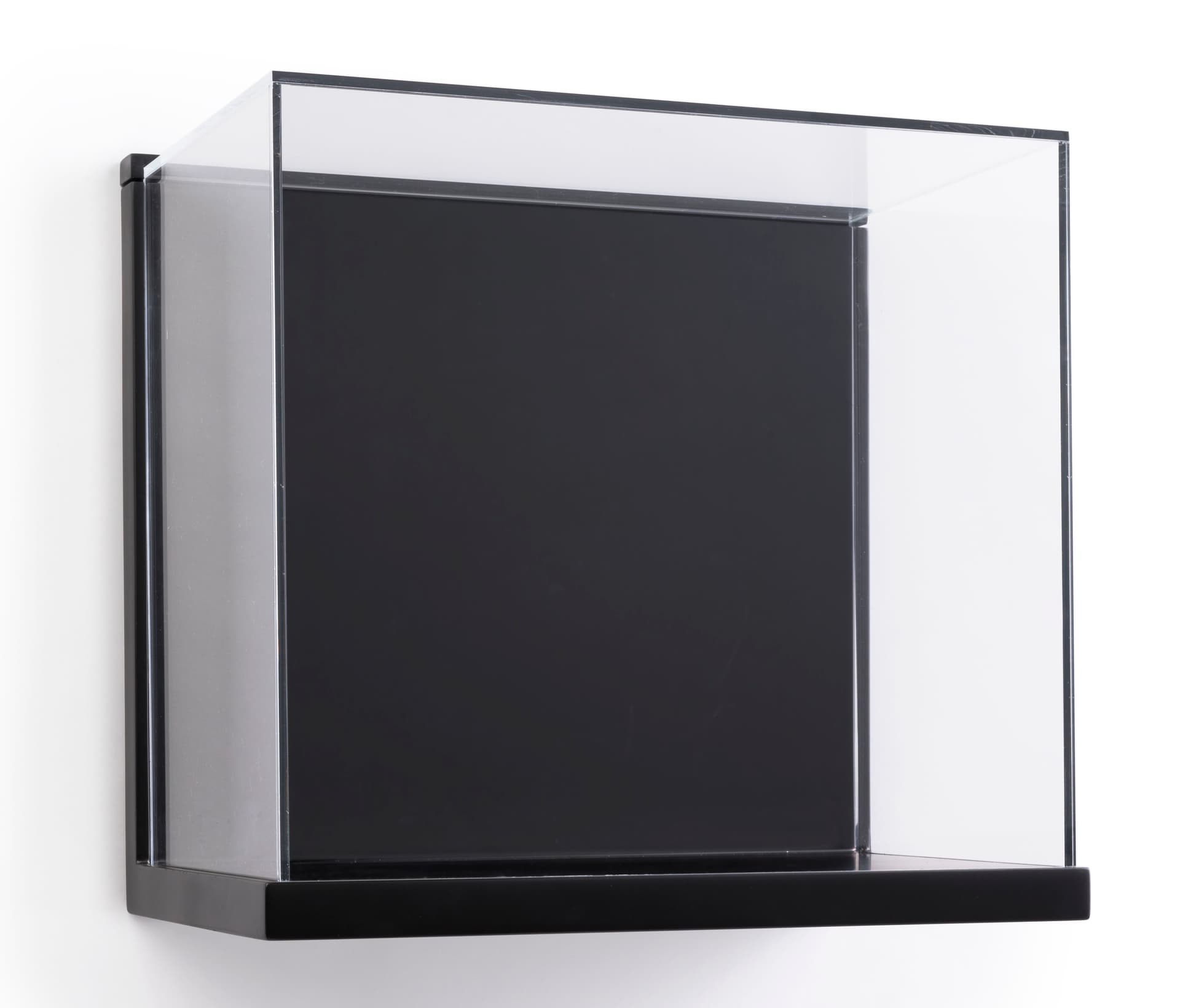 Wall Mount Acrylic Shadow Box Display with Black Backing and Base