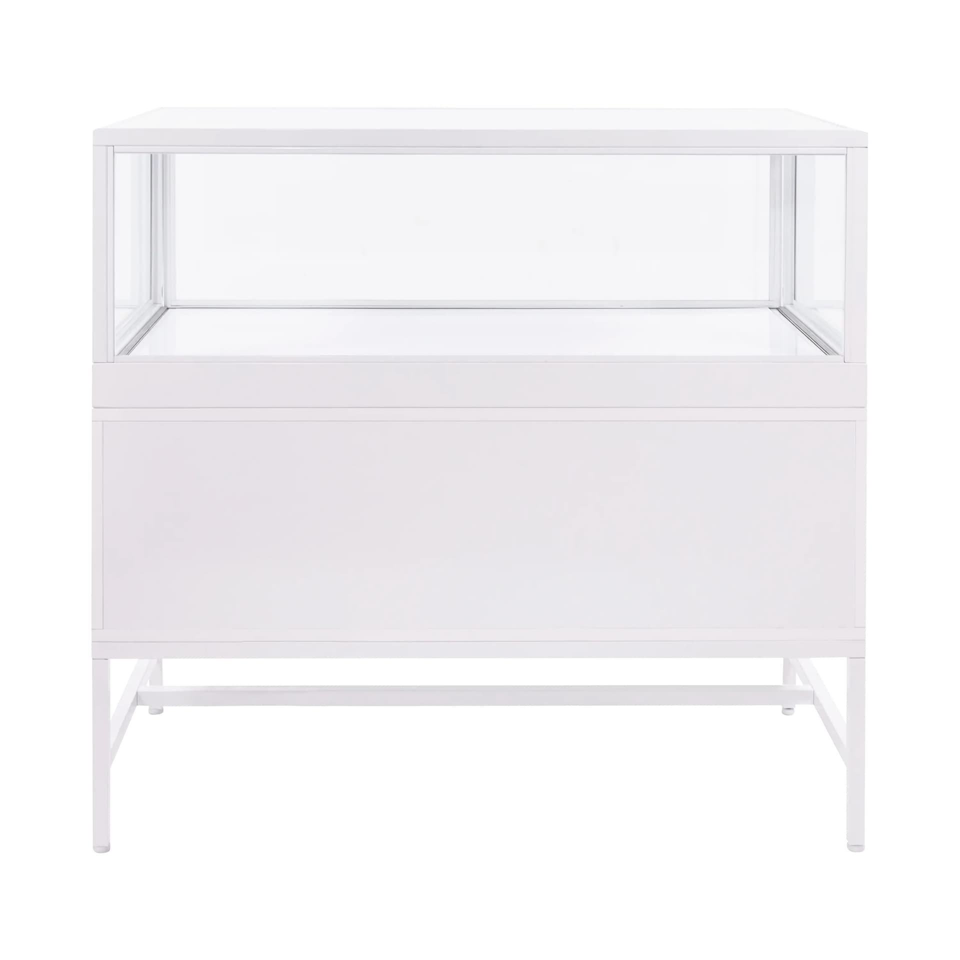 Glass showcase display cabinet with LED lighting