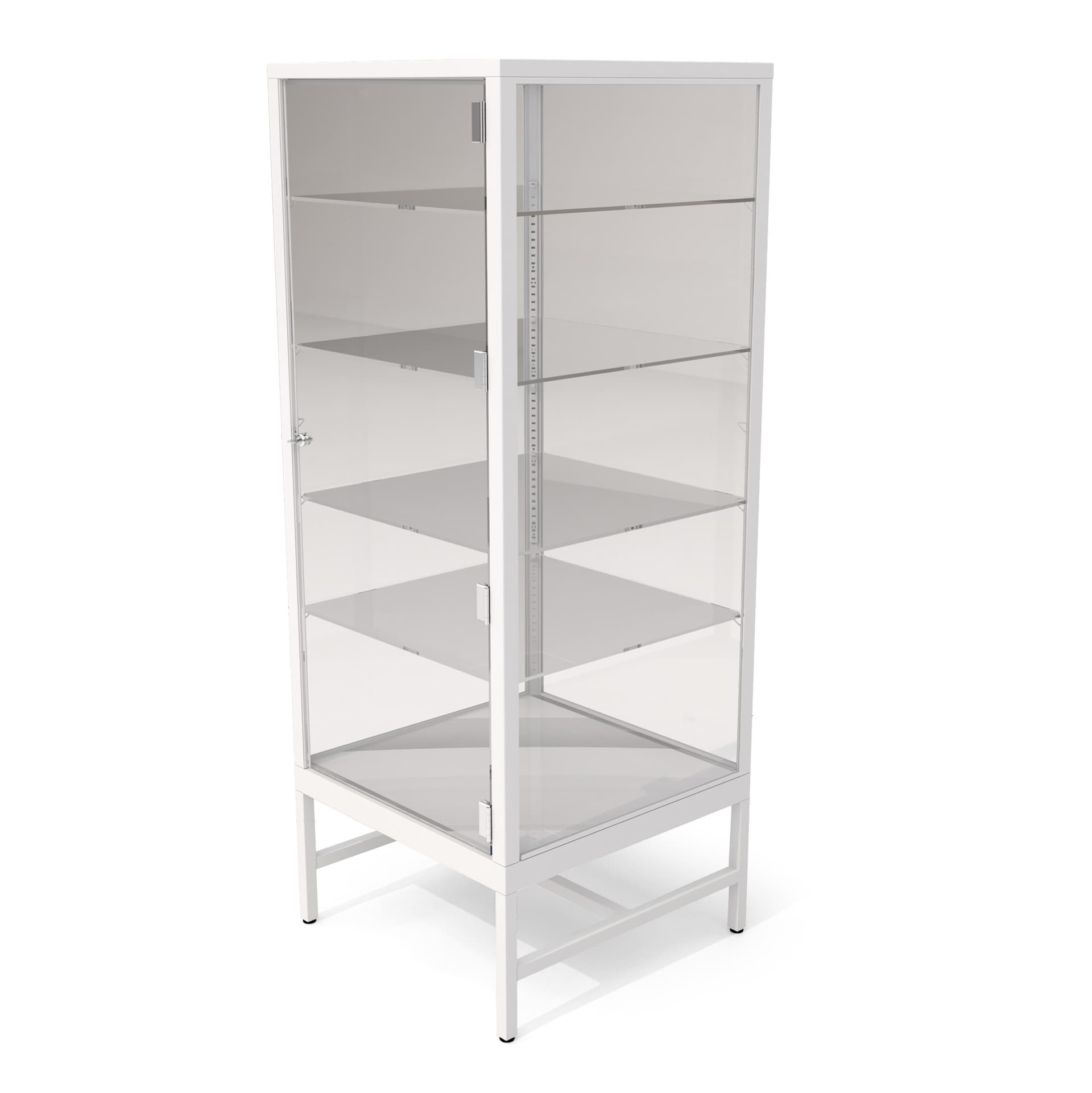 Glass showcase tower with tempered glass